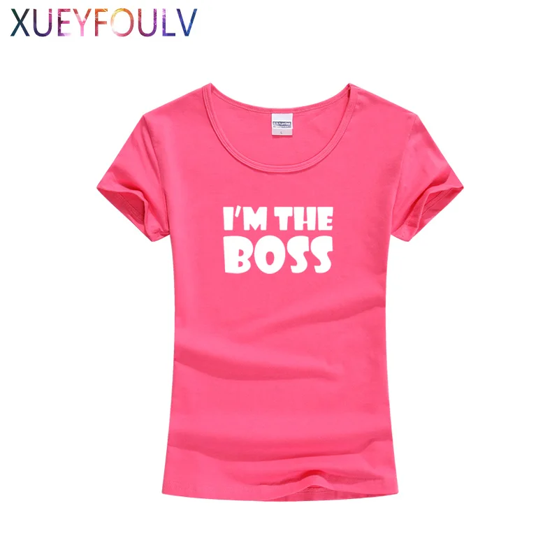 Я Boss Смешные Для женщин леди футболка муж жена правила Новинка идея подарка на