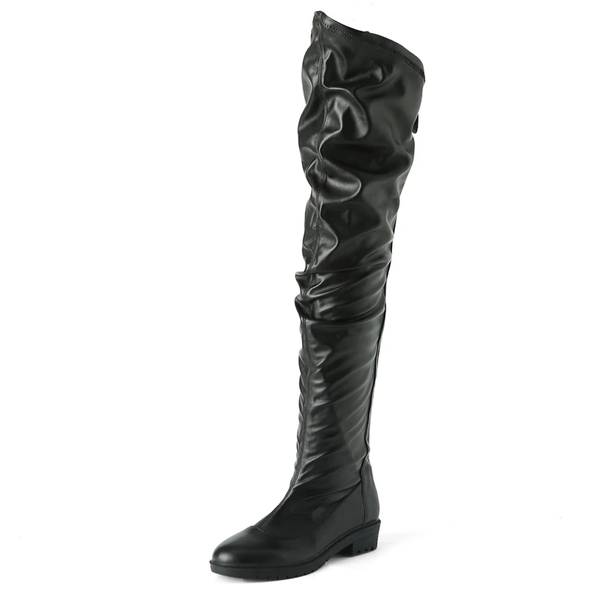 2021 New Plus Big Size 34-41 Black Zip Fashion Sexy Thigh High Over The Knee Autumn Female Winter Lady Women Boot X1805 | Обувь
