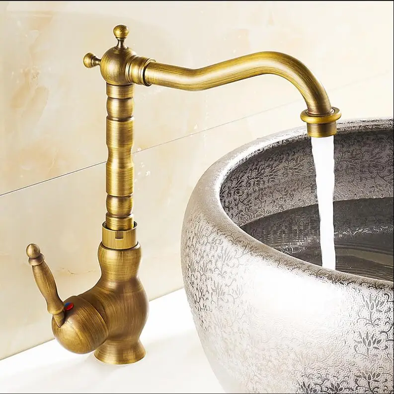

Fashion Hot & Cold Basin Faucet Europe style total brass bronze finished kitchen faucet swivel kitchen mixer tap,sink tap