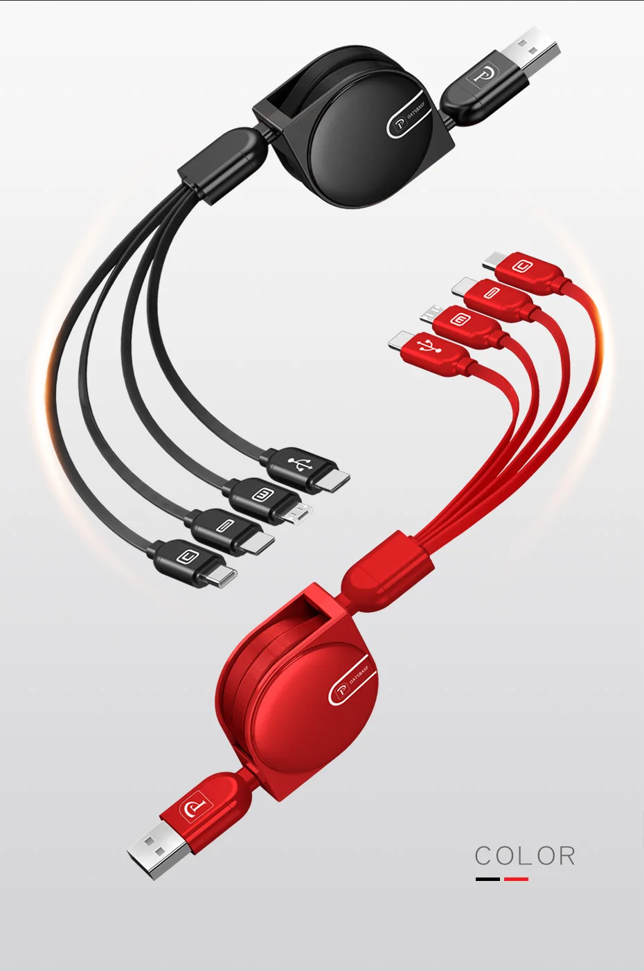 Чехол 4 в 1 Выдвижной USB кабель для мобильного телефона для iPhone XS XR XS Max кабель type C Micro USB кабель для зарядного устройства телефона