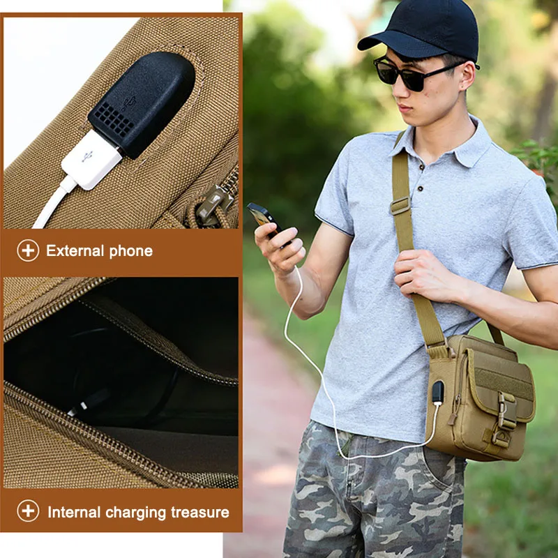 

High Outdoor Tactical Bag Large Capacity Crossbody Shoulder Bag with Bottle Holder DOG88