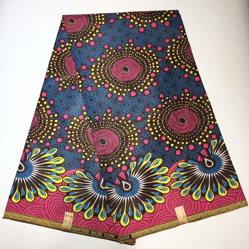 Полиэстер африканская восковая печатная ткань Kente Горячая Нигерия, Анкара африканская восковая ткань восковая печать 6 ярдов