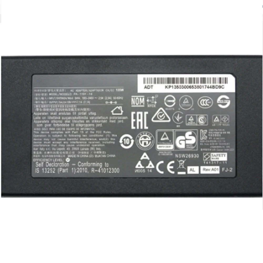 19V 7.1A 135W 5 5*1 7mm Новая фотография для Acer Aspire V17 задняя | Компьютеры и офис