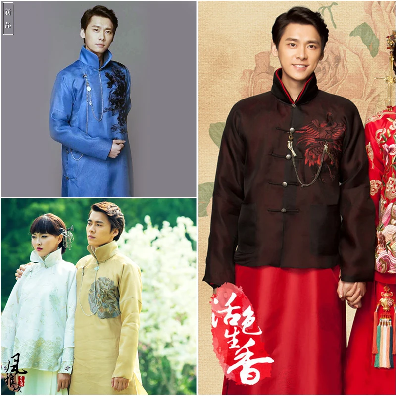 Li YiFeng республиканский период деликатная вышивка длинное платье мужской костюм