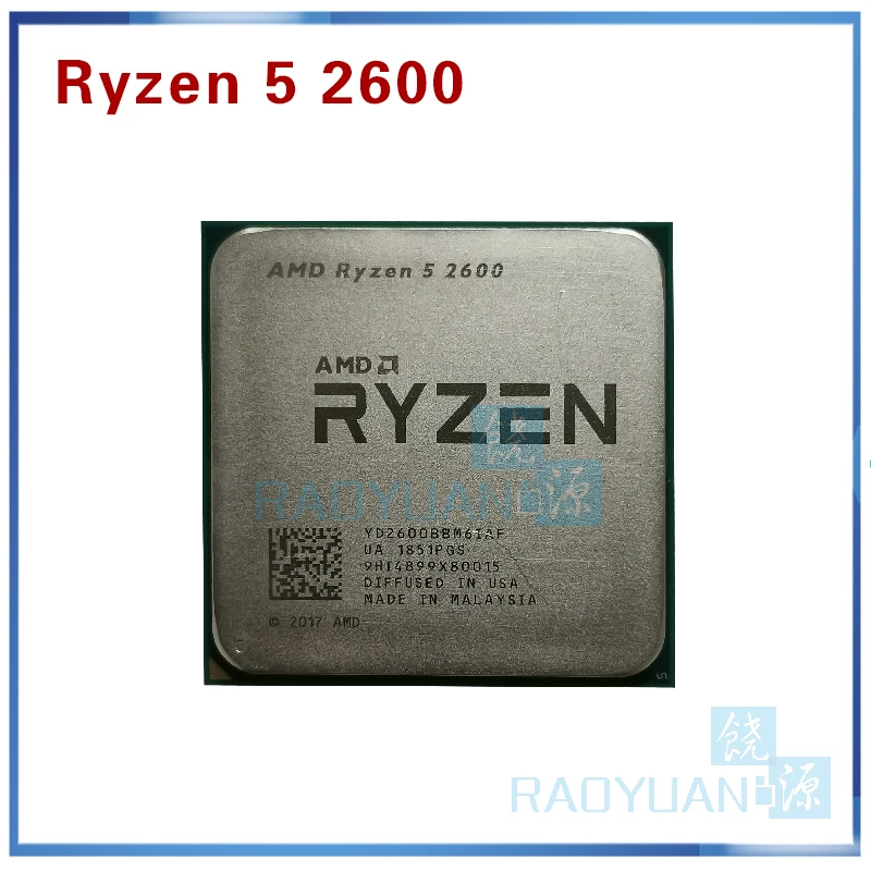 

Процессор AMD Ryzen 5 2600 R5 2600, 3,4 ГГц, шестиядерный, 12 ядер, 65 Вт, YD2600BBM6IAF, разъем AM4, без вентилятора