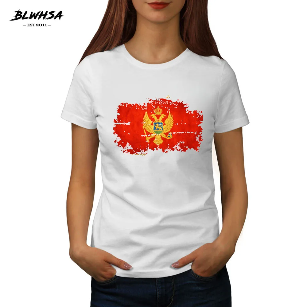 

Женская хлопковая Футболка BLWHSA, летняя футболка с круглым вырезом и коротким рукавом