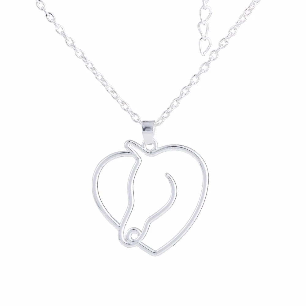 Рыболовный крючок модное посеребренное ожерелье с вырезами в форме сердца и