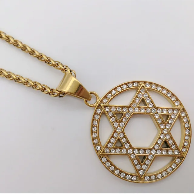 Snake chain Новое ожерелье с подвеской в виде волшебной звезды Давида, женская и мужская цепочка-украшение, 316 нержавеющая сталь, израильское ожерелье CAGF0088 - Окраска металла: Snake chain
