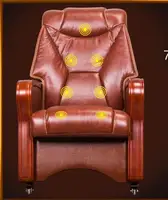 Four-legged boss chair real leather can massage chair real wood swivel chair fixed pulley old man office chair..03