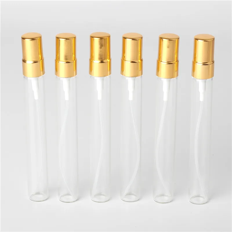 Флакон для духов многоразовый с золотым металлическим распылителем 6 шт. 10 мл
