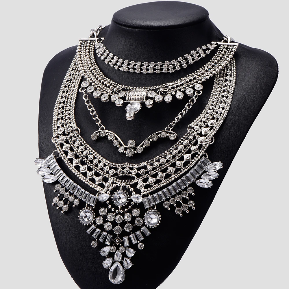 Newest Exaggeration brand design hot chunky vintage Punk fashion statement Necklace metal chain Necklaces &amp Pendants wholesale |