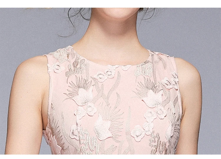 Женское летнее платье без рукавов SMTHMA элегантное Сетчатое до середины икры с
