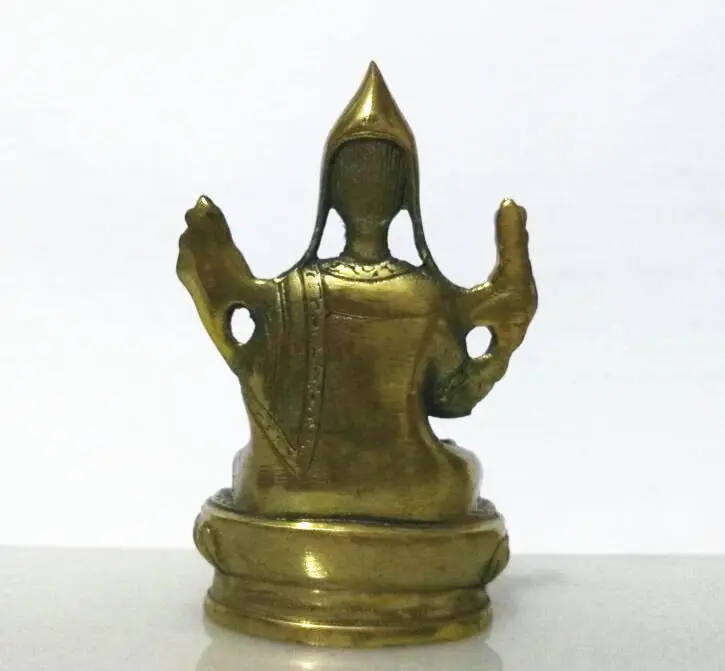 

Brass Little Tsongkahpa Guru Buddha Tibet Bronze Statue Figurine
