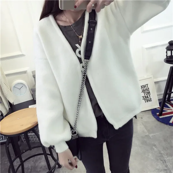 Urifens Womens Sweaters 2017 New Coat Solid Long Sleeve Casaco Feminino Casual O Neck Lantern Female Cardigans QLM12 |