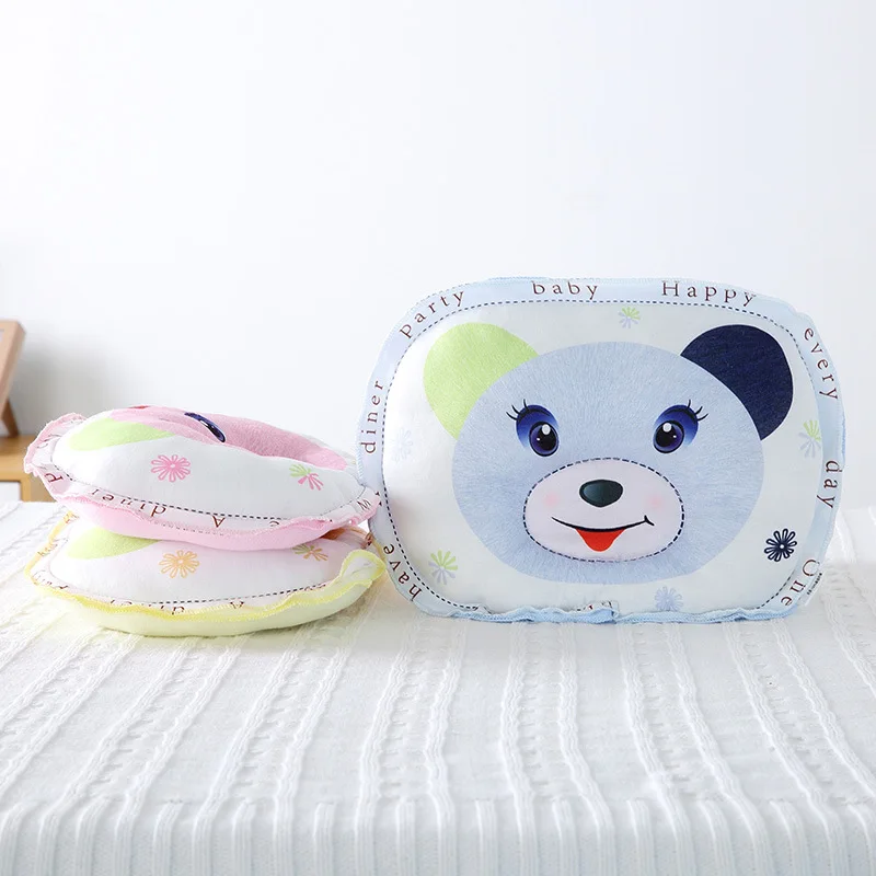 Cotton Printed Baby Pillow Newborn Head Protect Cushion Anti Flat For Infant Bear Cartoon Sleep Positioner Child | Мать и ребенок