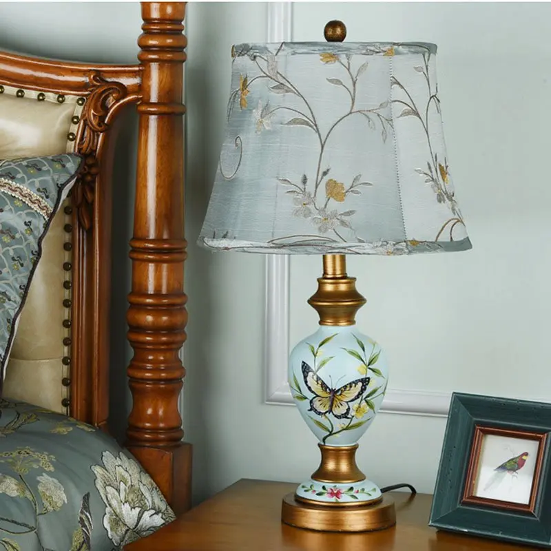 Прикроватный светильник в американском стиле с принтом для спальни лампа лофта