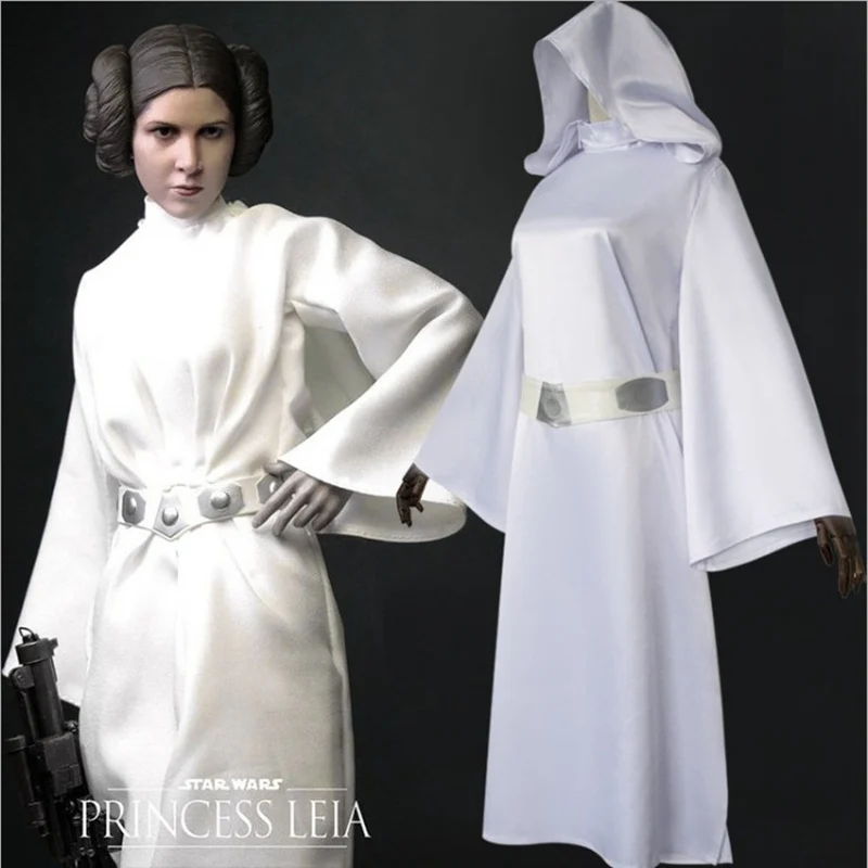 Фильм Звездные войны Leia Organa Solo костюм для косплея, для взрослых Хэллоуин вечерние женские белые длинные платья