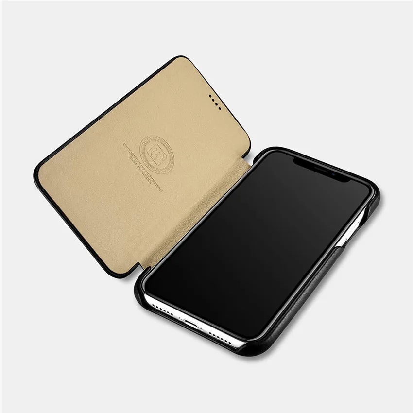 Роскошный чехол iCarer из натуральной кожи с закругленными краями для iPhone XR XS Max 7 8 Plus