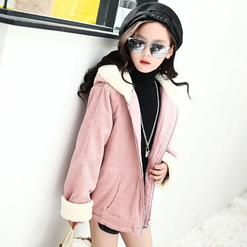 Girls autumn and winter coat 2018 new style fashion lambskin thickening corduroy big children's clothing | Детская одежда и