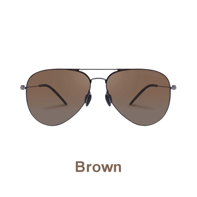 Brown Xiaomi Mijia Turok Steinhardt TS, нейлоновые поляризованные солнцезащитные линзы из нержавеющей стали, очки, цветные, ретро,, защита от ультрафиолета, для мужчин и женщин - Цвет: Brown