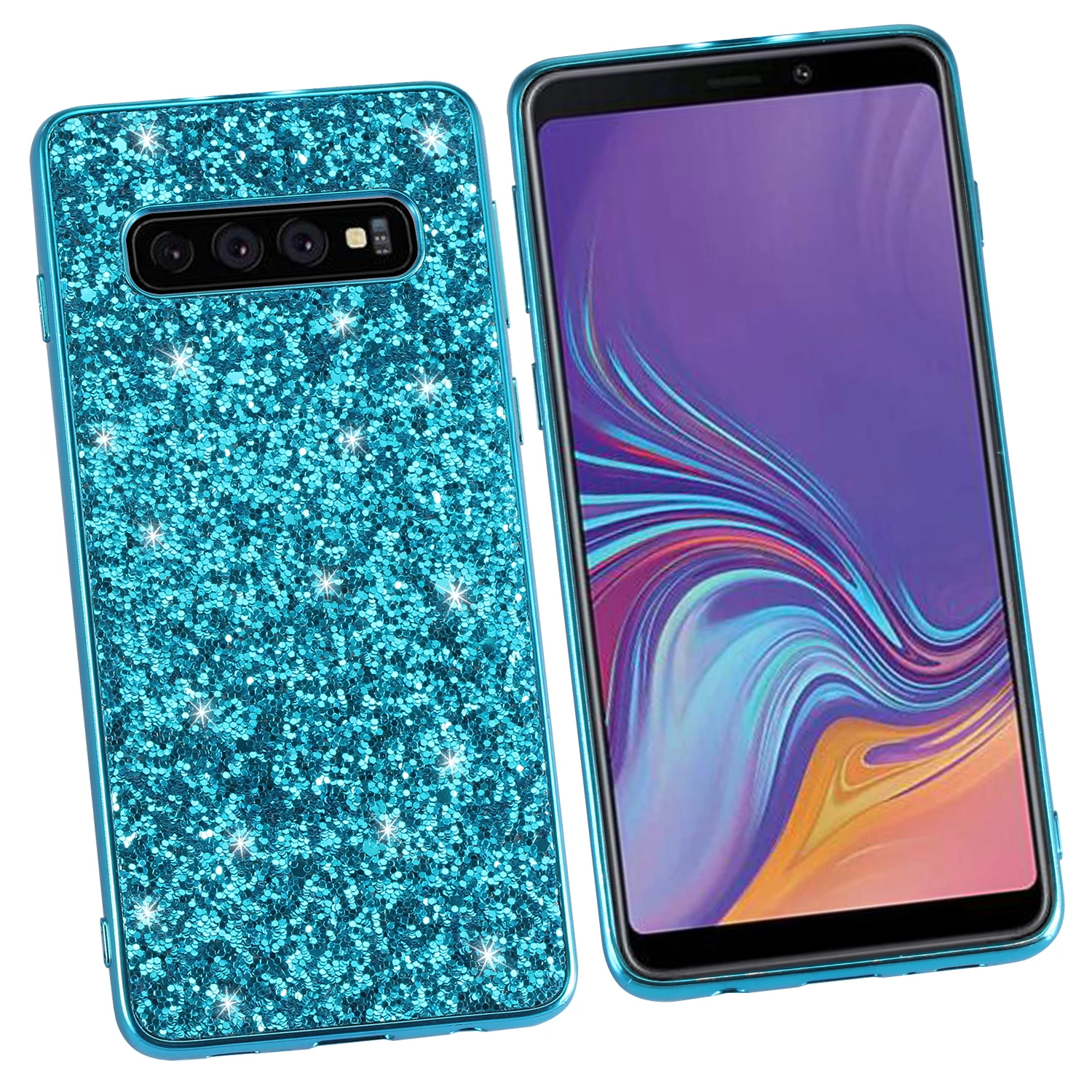 Блестящий чехол для Samsung Galaxy S10 Lite S9 S8 Plus S10E с блестками сверхпрочный защитный Note 9 8