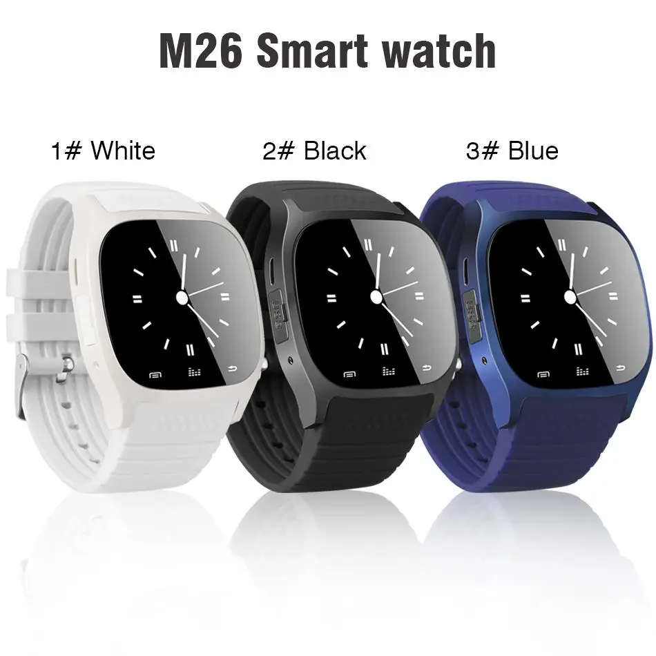 100 шт спортивные Смарт часы M26 Bluetooth наручные носимые Синхронизация с набор SMS