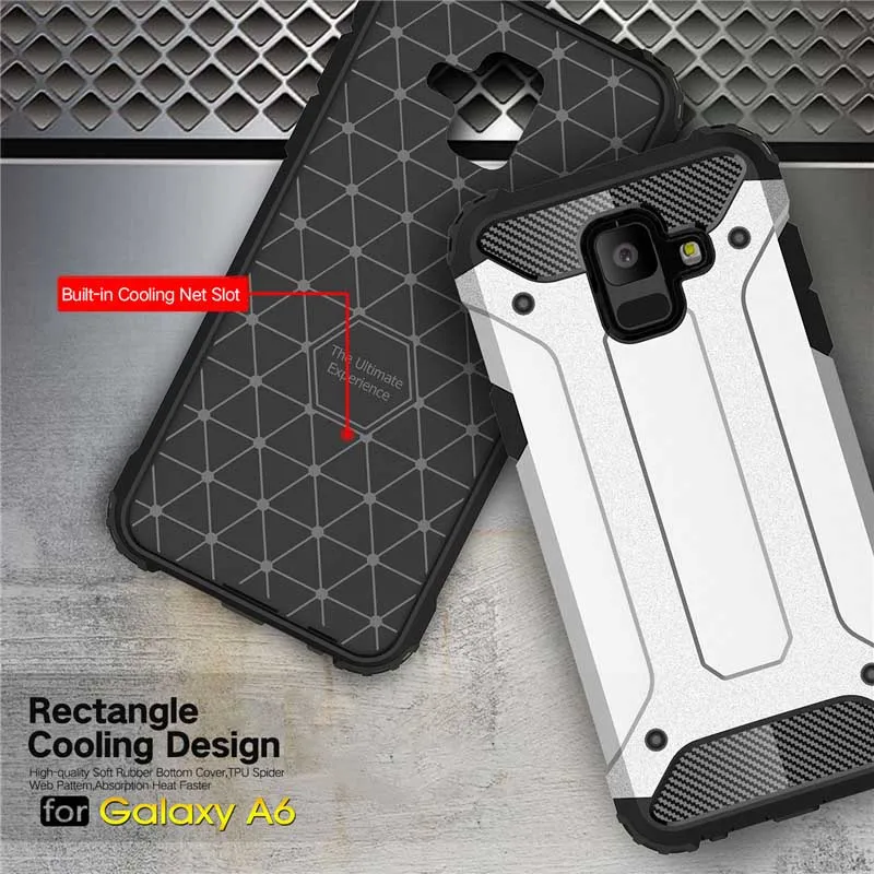 Beworlder Silicon Case For Samsung Galaxy A6 2018 Hard Cover TPU PC Armor Plastic Plus Silicone |
