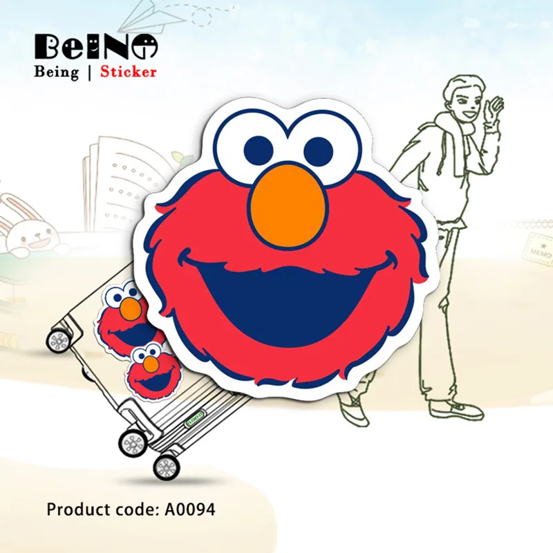 Милый мультфильм Elmo Наклейка Большая Белая птица аниме непромокаемый чемодан
