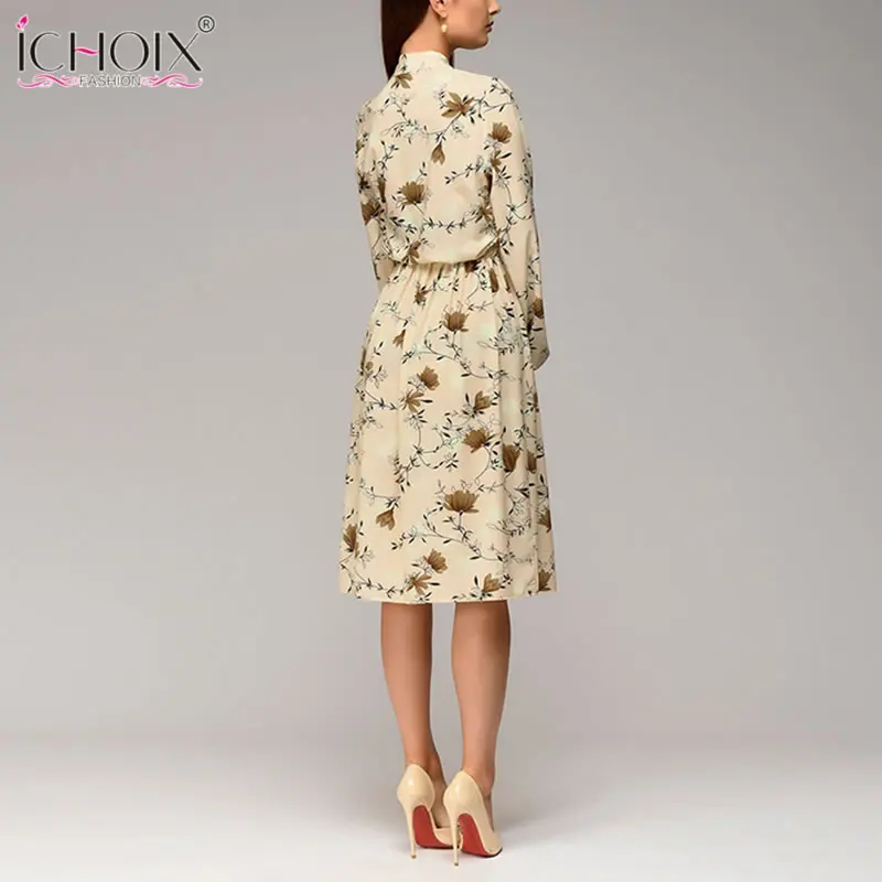 2018 New Women Casual Long Dress Print sleeve Autumn Work Office Lady Loose Clothing Party Vestido de fiesta | Женская одежда