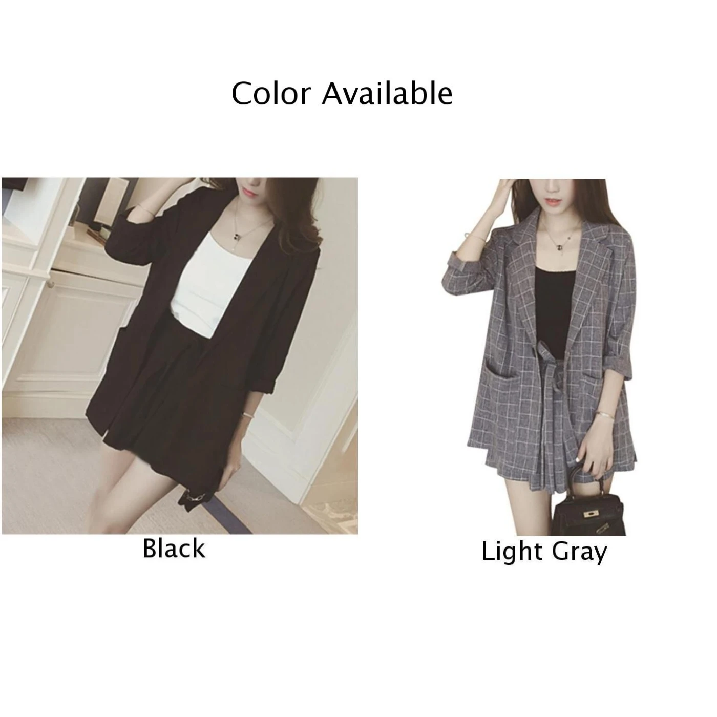 Черный/светло-серый блейзер + короткие брюки костюм Женский kurzer Hosenanzug женский с