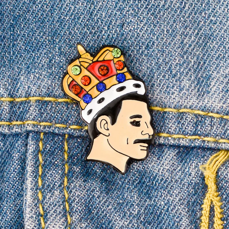 Мода Господь значок queen певица Группа Музыка искусство Фредди Mercury Pin мягкая эмаль