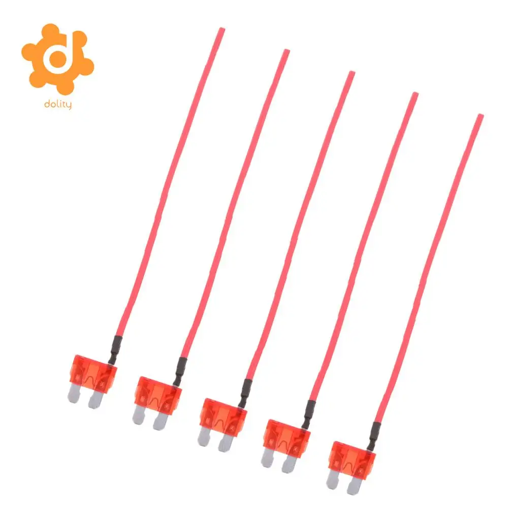 5 Pieces Car Truck Boat 10A 32V ATO ATC Medium Blade Fuses with 16 AWG Wire | Автомобили и мотоциклы