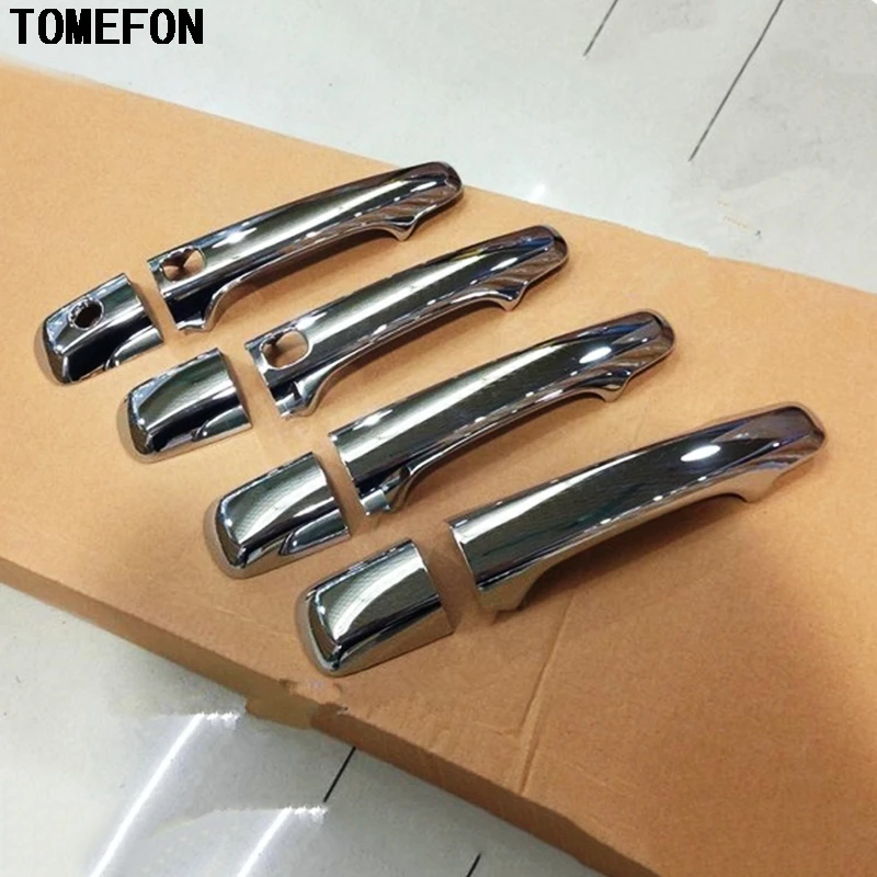 TOMEFON ABS Chrome Side Door Handle Cover Trim One key hole or With Smart Key Hole 8pcs For VOLVO XC60 2014 2015 2016 | Автомобили и