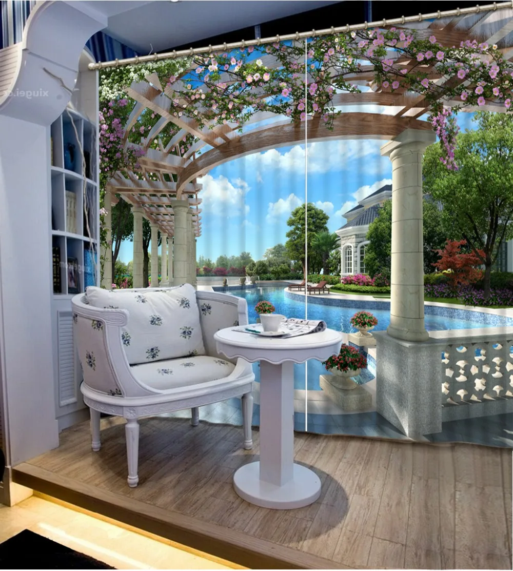 

Пейзаж красота цифровая фотопечать затемненные 3D шторы для гостиной балконные занавески