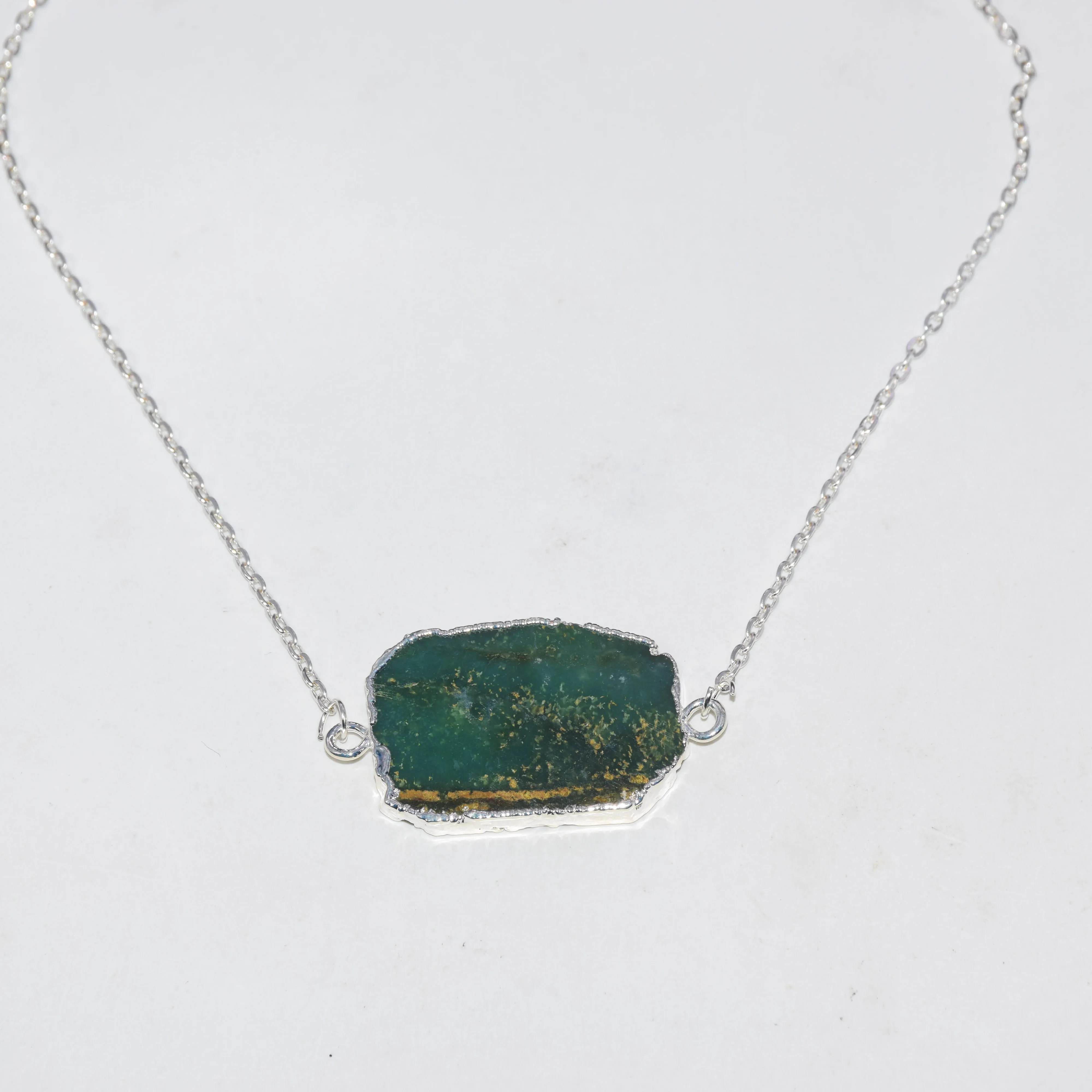 Модные ювелирные изделия натуральный зеленый Chrysoprase разъем 2020 цепочка ожерелье