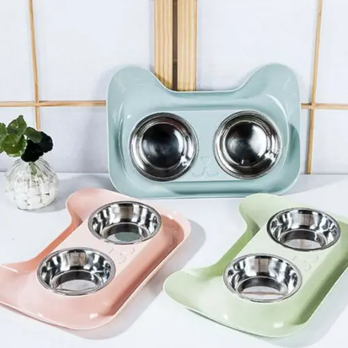 Pet Нескользящие корма из микрофибры кормушка для собак кошек Еда воды двойной