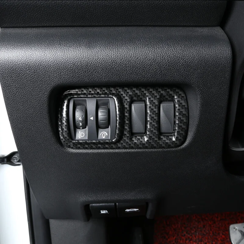 

ABS Carbon fiber For Renault Kadjar 2015 2016 2017 2018 2019 accessories Car Headlamps Adjustment Switch Cover trim 1pcs