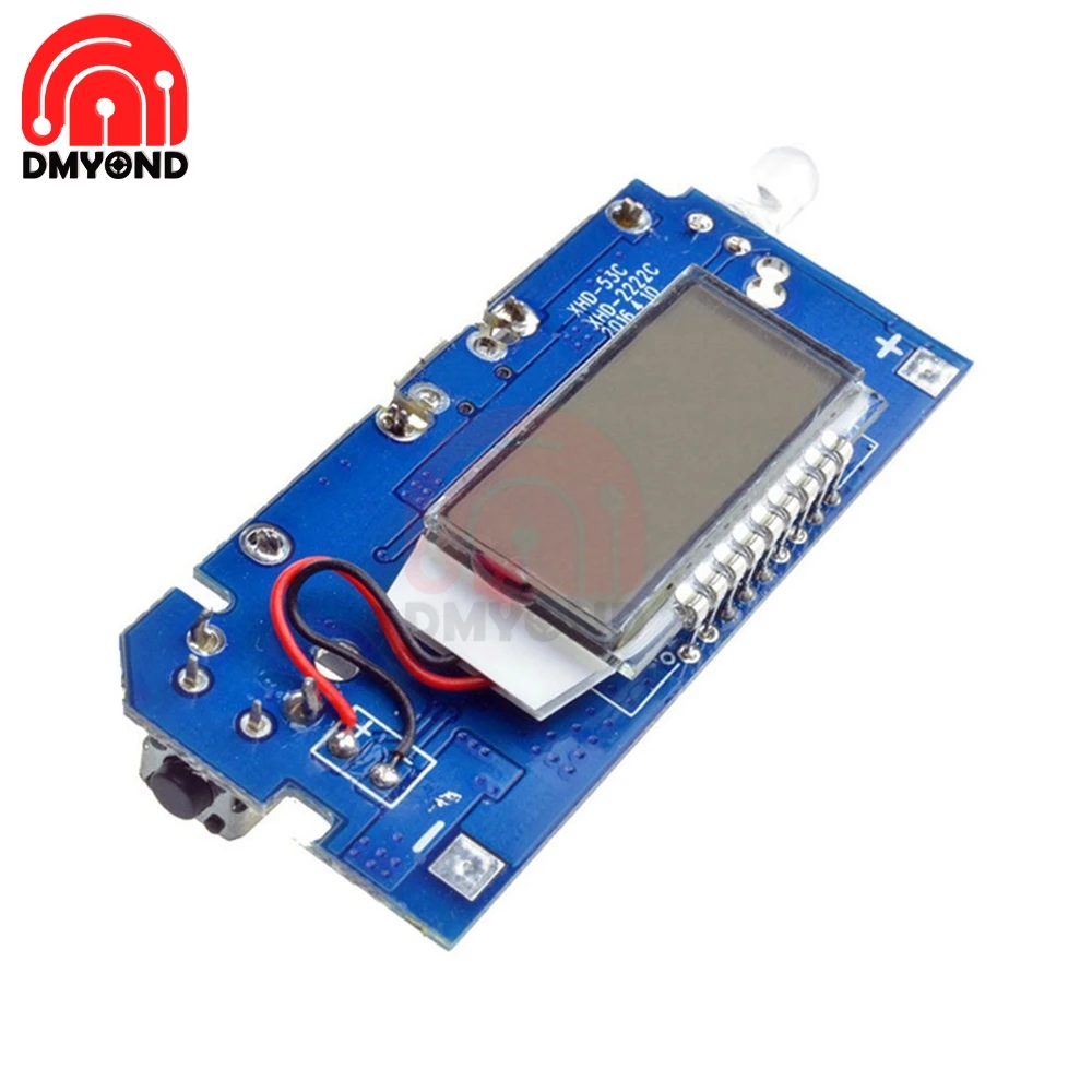 Два порта USB 5V 1A 2.1A мобильный Мощность банка 18650 Батарея зарядный модуль Плата, PCB для телефона ЖК-дисплей Дисплей DIY KIT с светильник