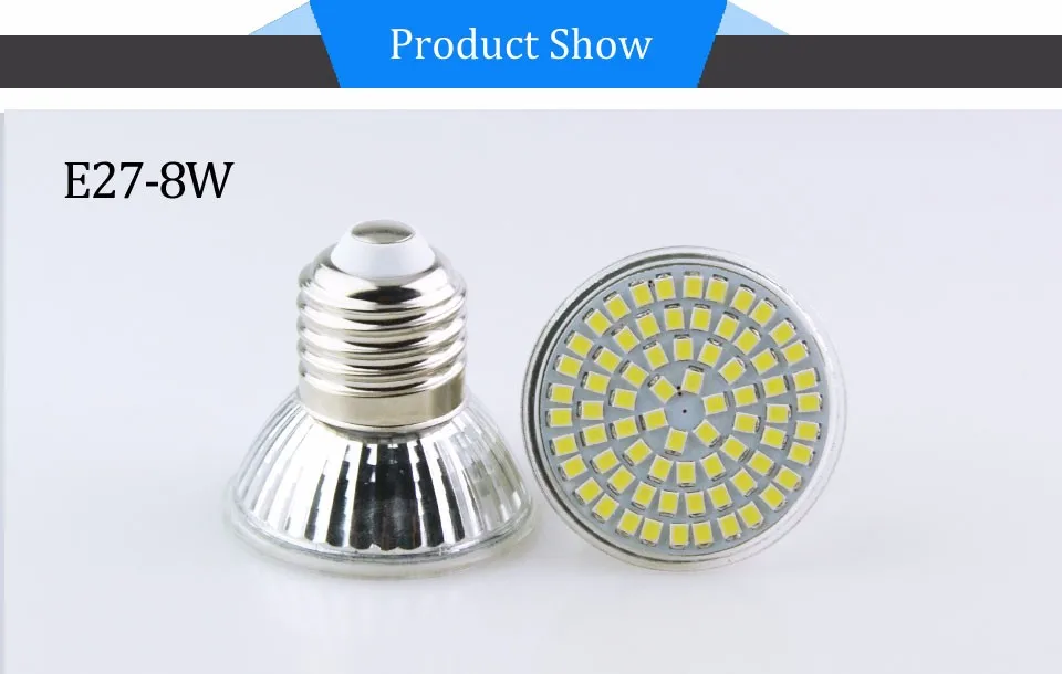 Foxanon LED прожектор лампа 72 светодиоды E27 GU10 MR16 2835SMD 220 V 8 Вт Потолочная люстра лампа освещения галогеновая Замена