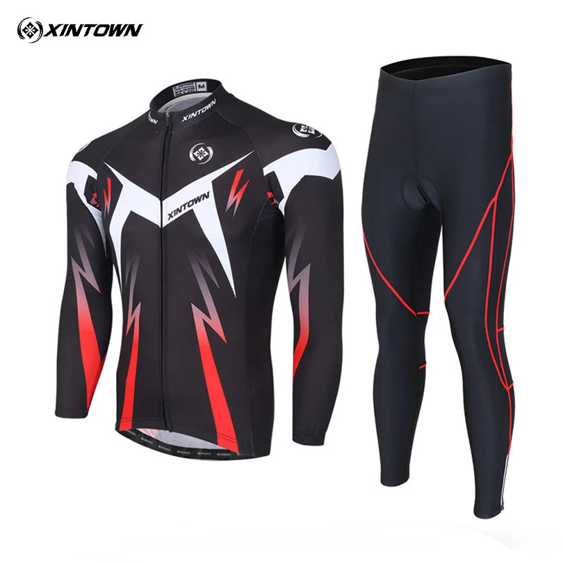

XINTOWN Team Pro Cycling Jersey Sets Long Sleeve MTB Bike Clothes Wear Maillot Ropa Ciclismo Racing bib Pants Bicycle Clothing