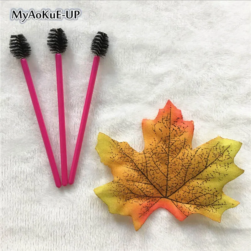 Myaokue Up по одному Одноразовые щетка для ресниц 300 шт/короче спереди и длиннее сзади) косметические кисти аппликационная палочка Расширение микс 4 цвета кисти для макияжа, Лидер продаж