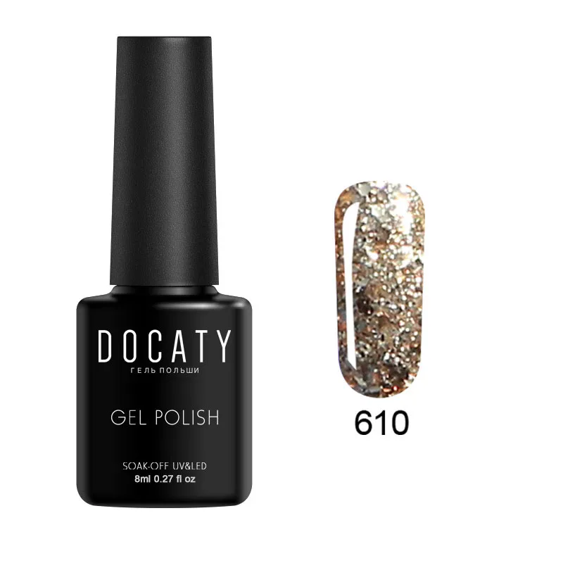 Гель-лак для ногтей Docaty Diamond Shining, 20 цветов, для дизайна ногтей, Гель-лак для маникюра, УФ светодиодный гель-лаки, нужно верхнее покрытие - Цвет: 610