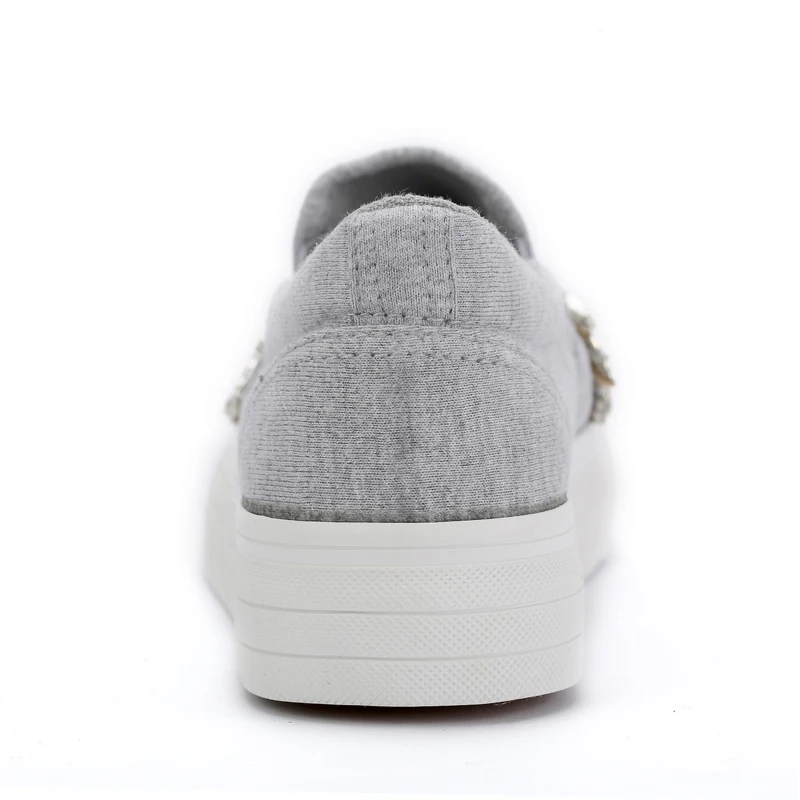 2017 Новая Мода Холст Женщины Повседневная Обувь Люксовый Бренд Горный Хрусталь