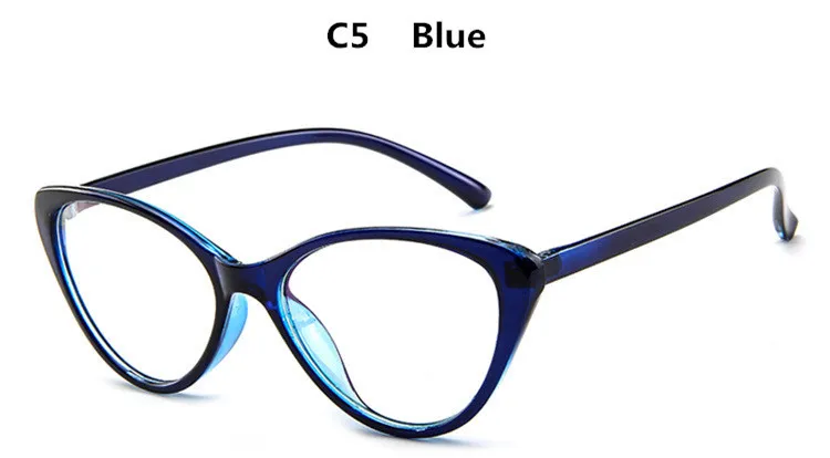 C5 Blue Винтажные шикарные оправа для очков в стиле кошачьи глаза модные классические очки оправа прозрачные оптические очки Oculos De Grau высокое качество - Цвет оправы: C5 Blue