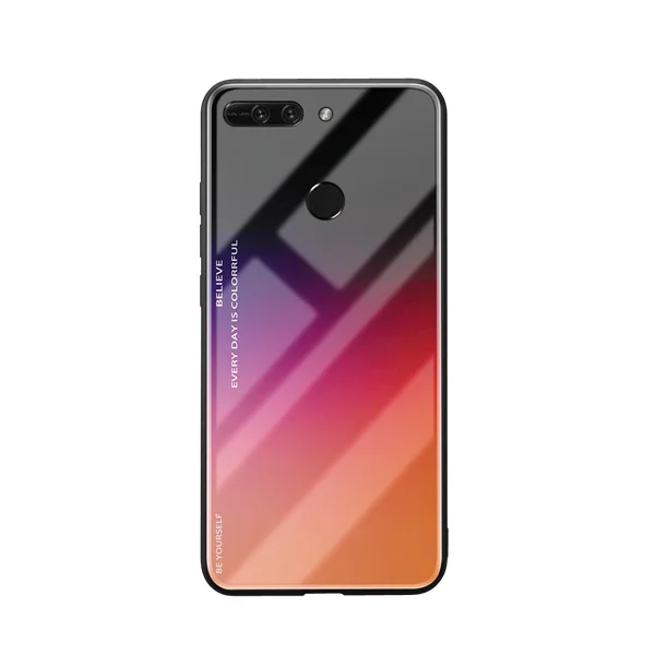 T4984 Градиентный чехол из закаленного стекла для Huawei Honor 10 9 8 lite 8X 8C 9i 10i V8 V9 V10 V20 бледный magic2 новые цветные Чехлы для телефона - Цвет: T4984