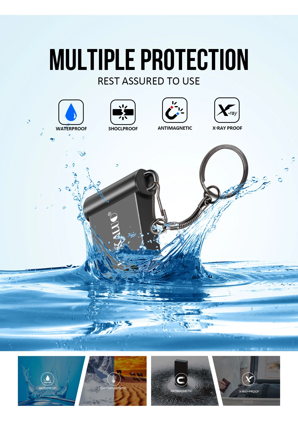 Металлический USB флеш-накопитель, мини-накопитель, 64 ГБ, 32 ГБ, 16 ГБ, 8 ГБ, USB 2,0, флеш-диск, высокоскоростная карта памяти, флешка, бесплатное кольцо для ключей