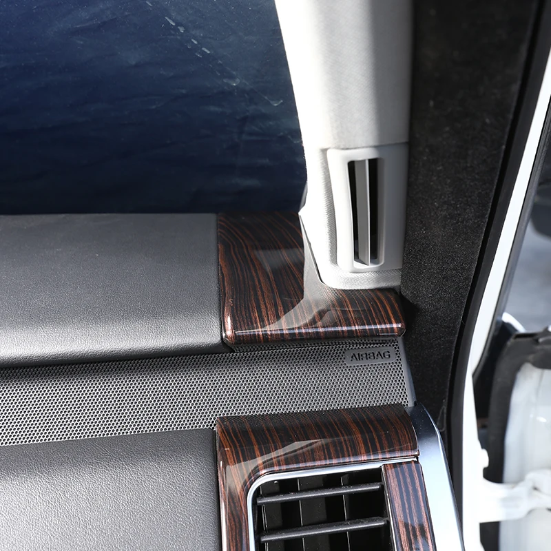2pcs Red Ash Wood Style ABS Plastic Side Dashbord Decoration Cover Trim For Landrover Range Rover Sport RR Sport