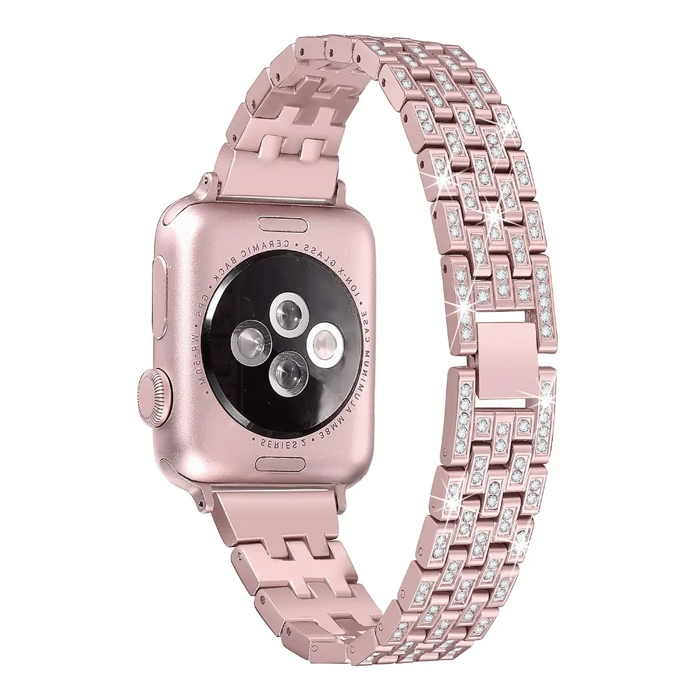 Ремешок Joyozy из нержавеющей стали для Apple Watch, стразы, бриллиантовый ремешок, 38 мм, 42 мм, серия для Apple Watch, 40 мм, 44 мм, серия