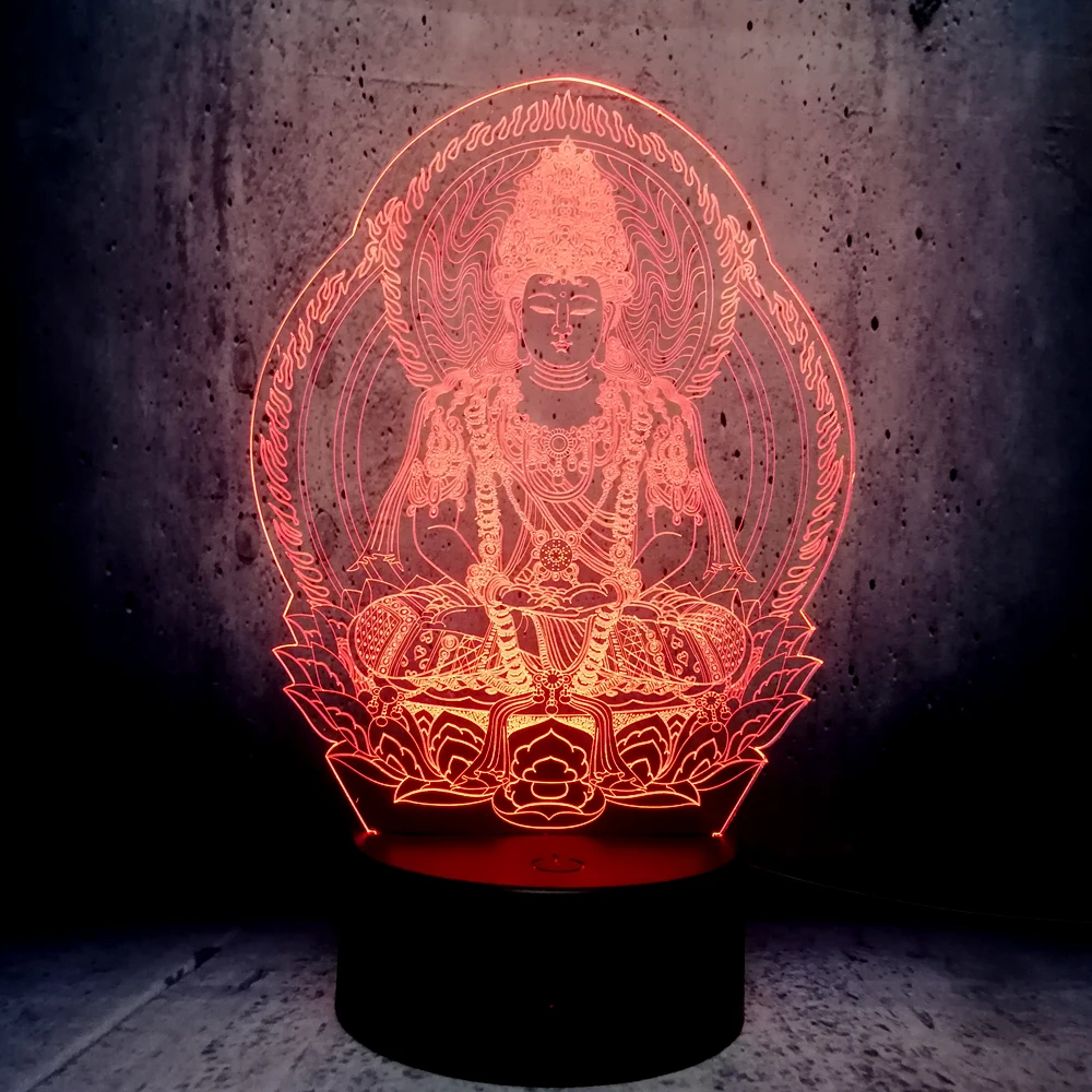 Распродажа Новинка Будда Usb 3d ночник атмосферные светодиодные лампы Luminaria Nights Lamp
