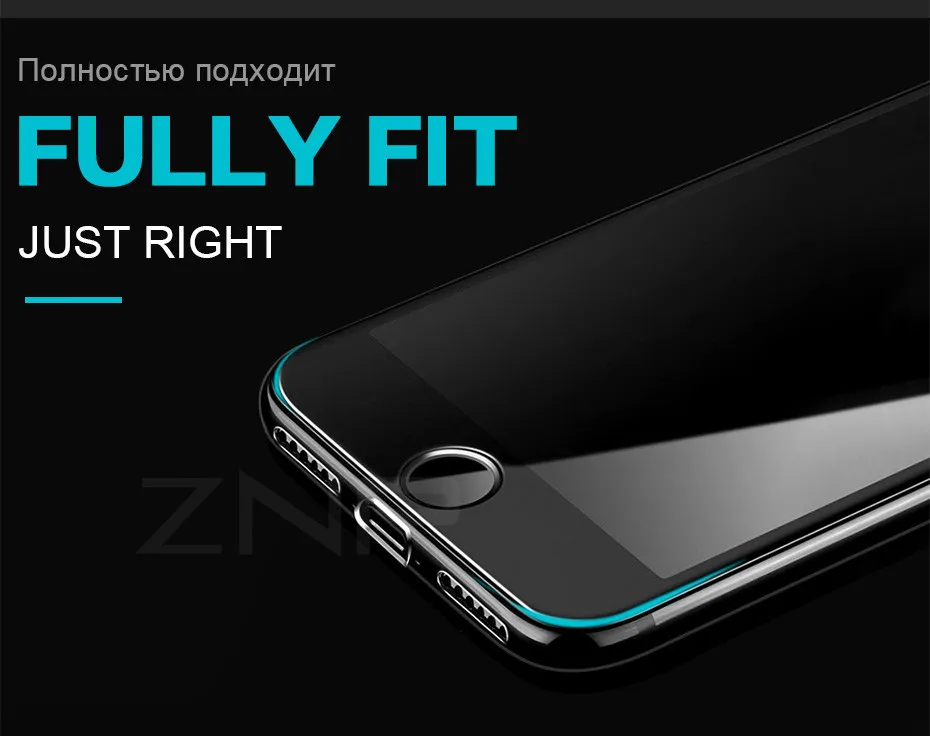 ZNP Защитное стекло для iPhone 6 6S Plus, закаленное защитное стекло 5D с закругленными краями для iPhone 8 7 Plus X, пленка